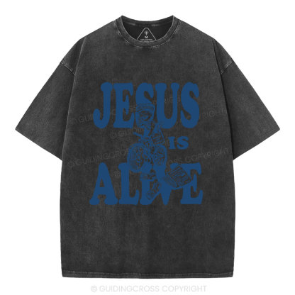 Jesus Is Alive Christian Washed T-Shirt