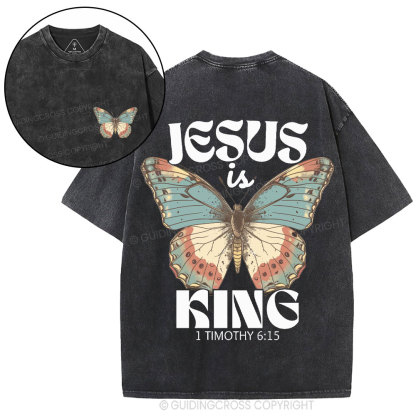 Jesus Is King Christian Washed T-Shirt