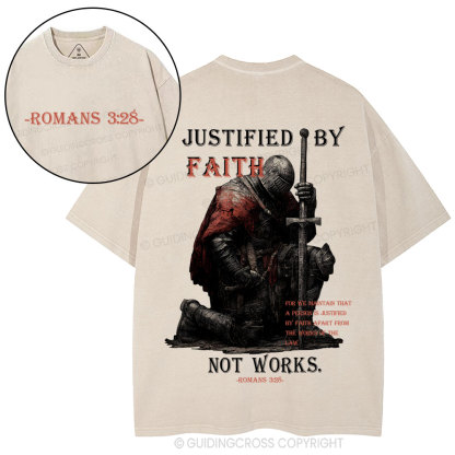 Justified By Faith Christian Washed T-Shirt