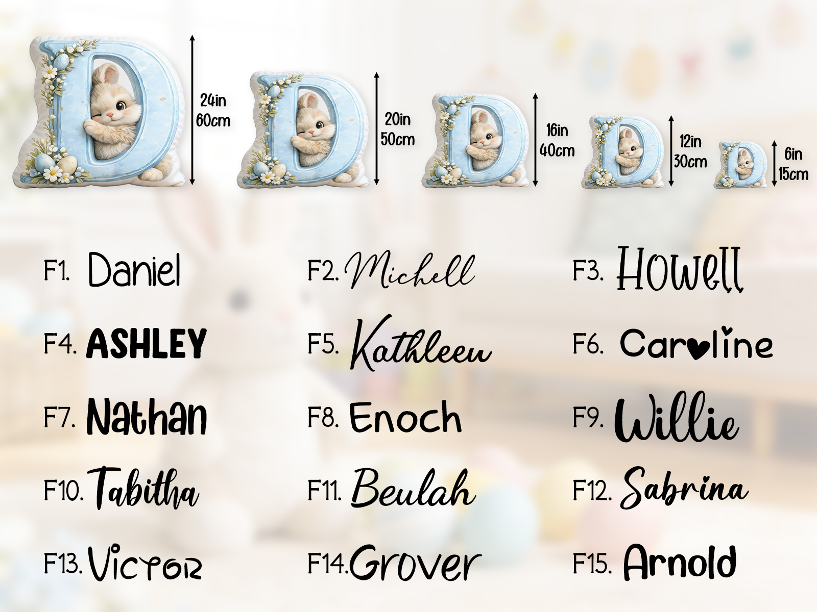 Personalized Cute Easter Bunny Irregular Short Plush Pillow