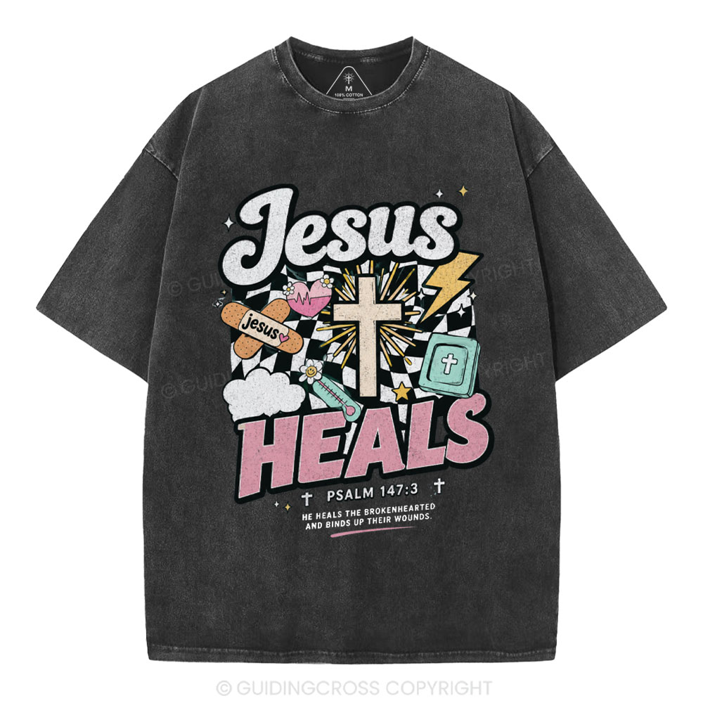 Jesus Heals Christian Washed T-Shirt