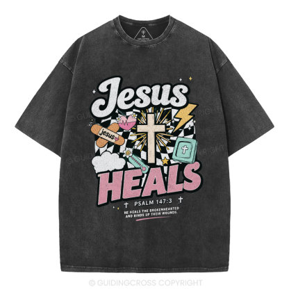Jesus Heals Christian Washed T-Shirt