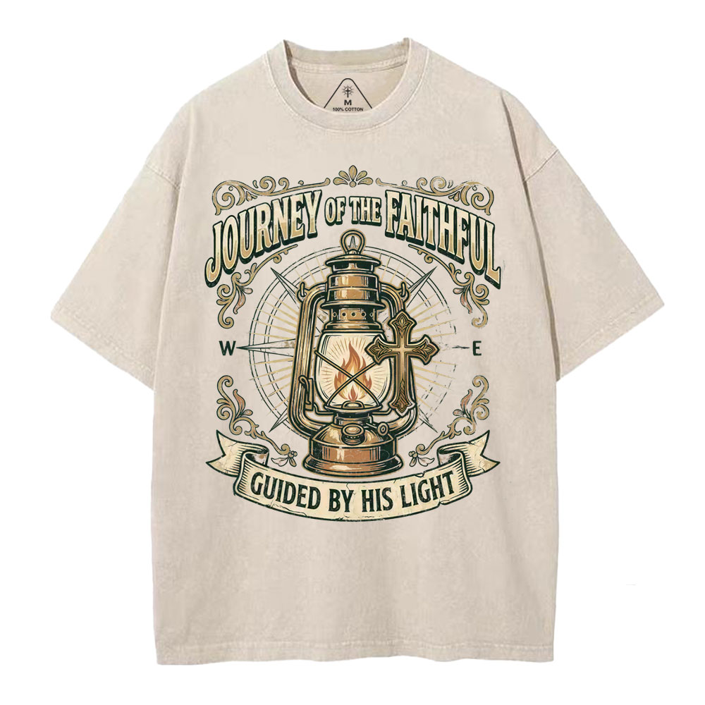 Journey Of The Faithful Christian Washed T-Shirt