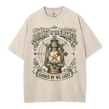 Journey Of The Faithful Christian Washed T-Shirt