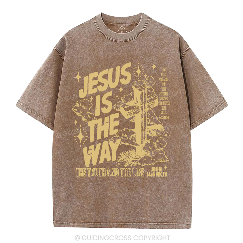 Jesus Is The Way Christian Washed T-Shirt