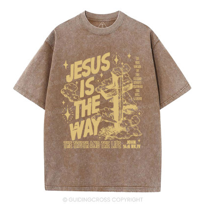 Jesus Is The Way Christian Washed T-Shirt