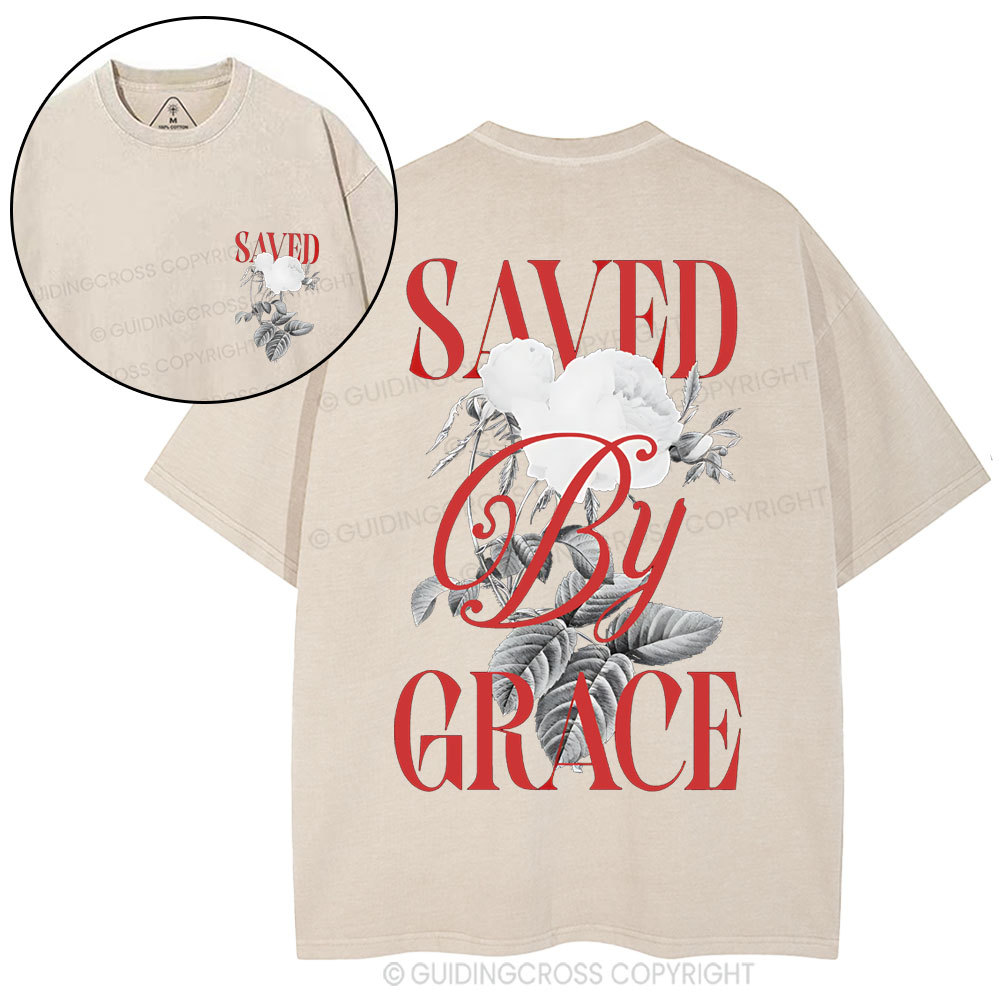 Saved By Grace Christian Washed T-Shirt