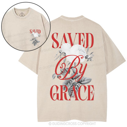 Saved By Grace Christian Washed T-Shirt