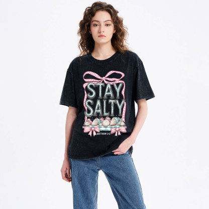 Stay Salty Christian Washed T-Shirt