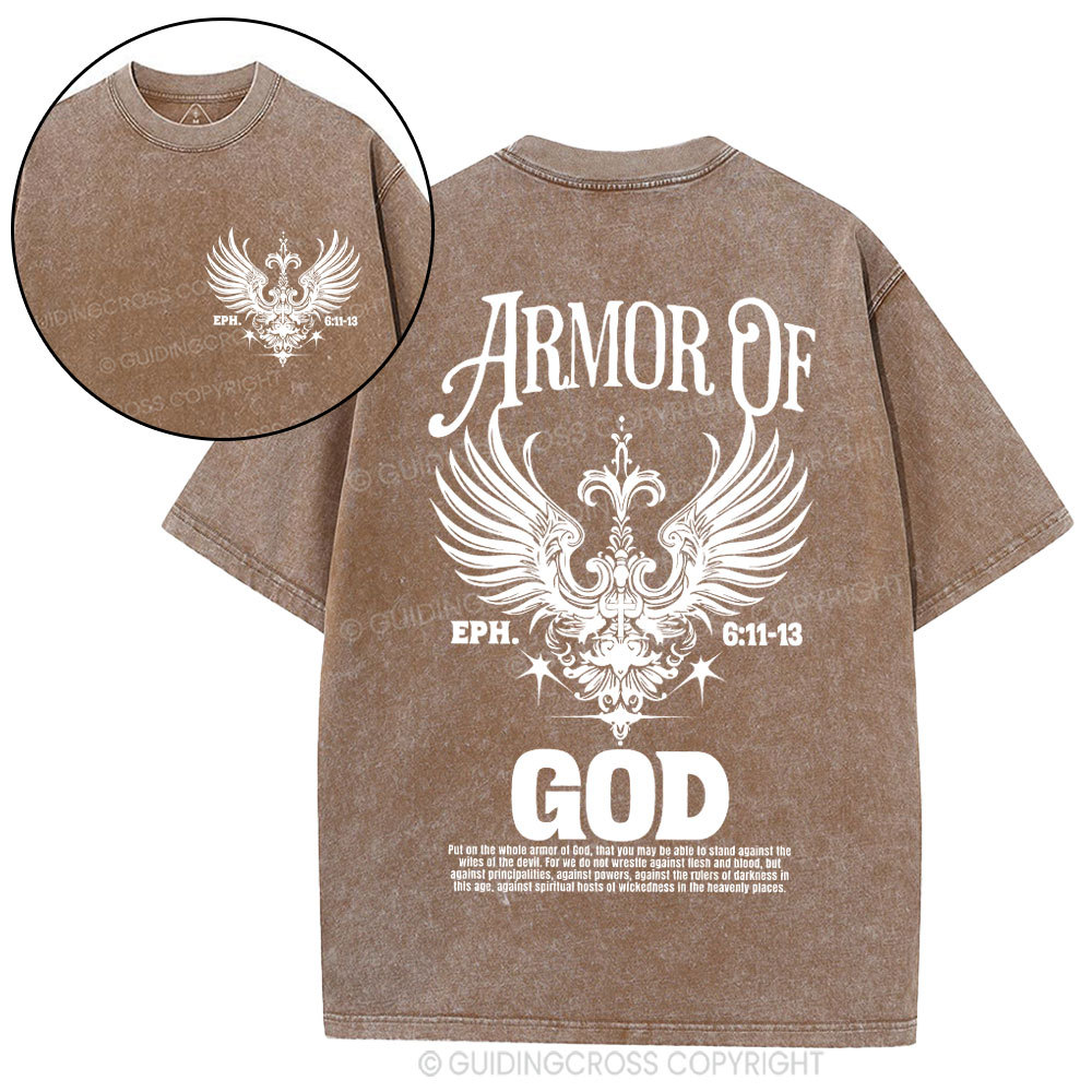 Armor Of God Christian Washed T-Shirt