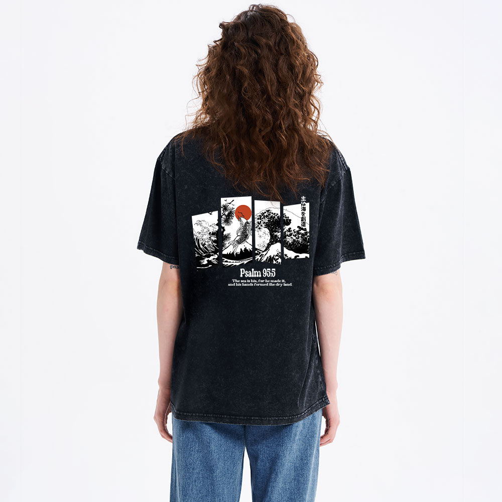 The Sea Is His Christian Washed T-Shirt