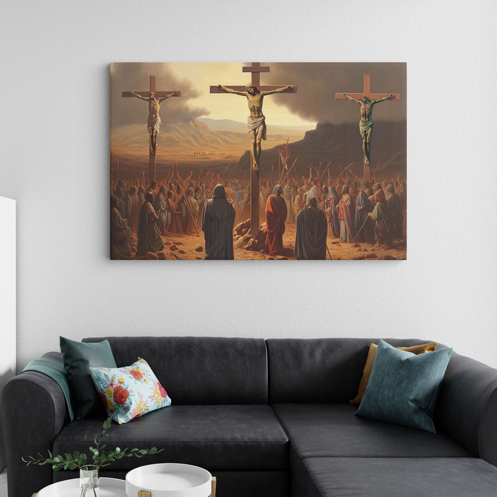 Crucifixion Of Jesus Christ Christian Canvas Wall Art