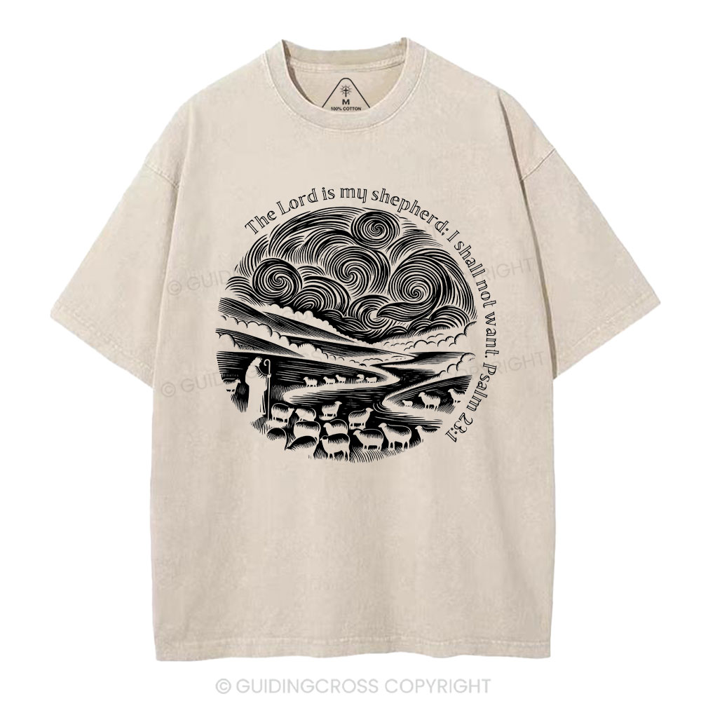 The Lord Is My Shepherd Christian Washed T-Shirt
