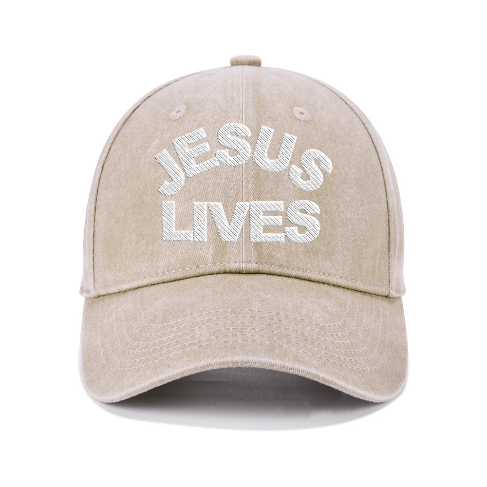 Jesus Lives Christian Washed Hat