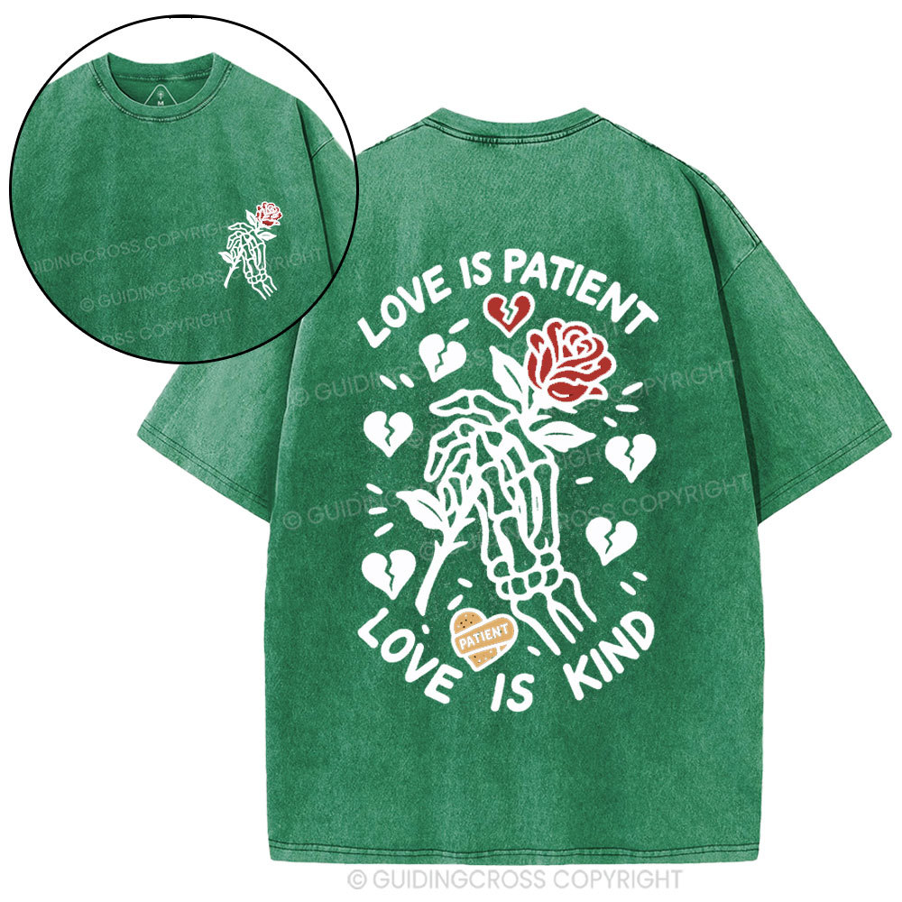 Love Is Patient Christian Washed T-Shirt