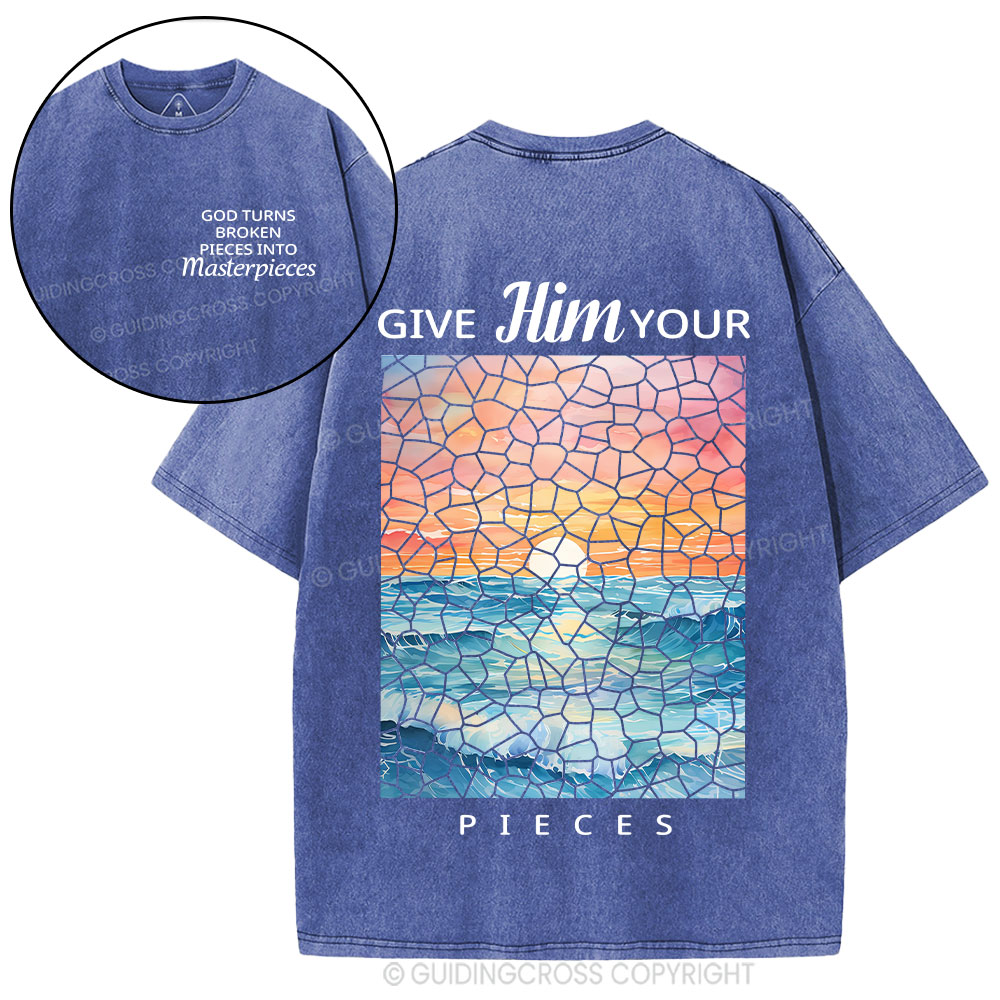 God Turns Broken Pieces Into Masterpieces Christian Washed T-Shirt Sale - GuidingCross
