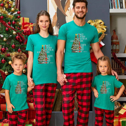 A Child Has Been Born For Us Family Matching Christian Christmas T-Shirt