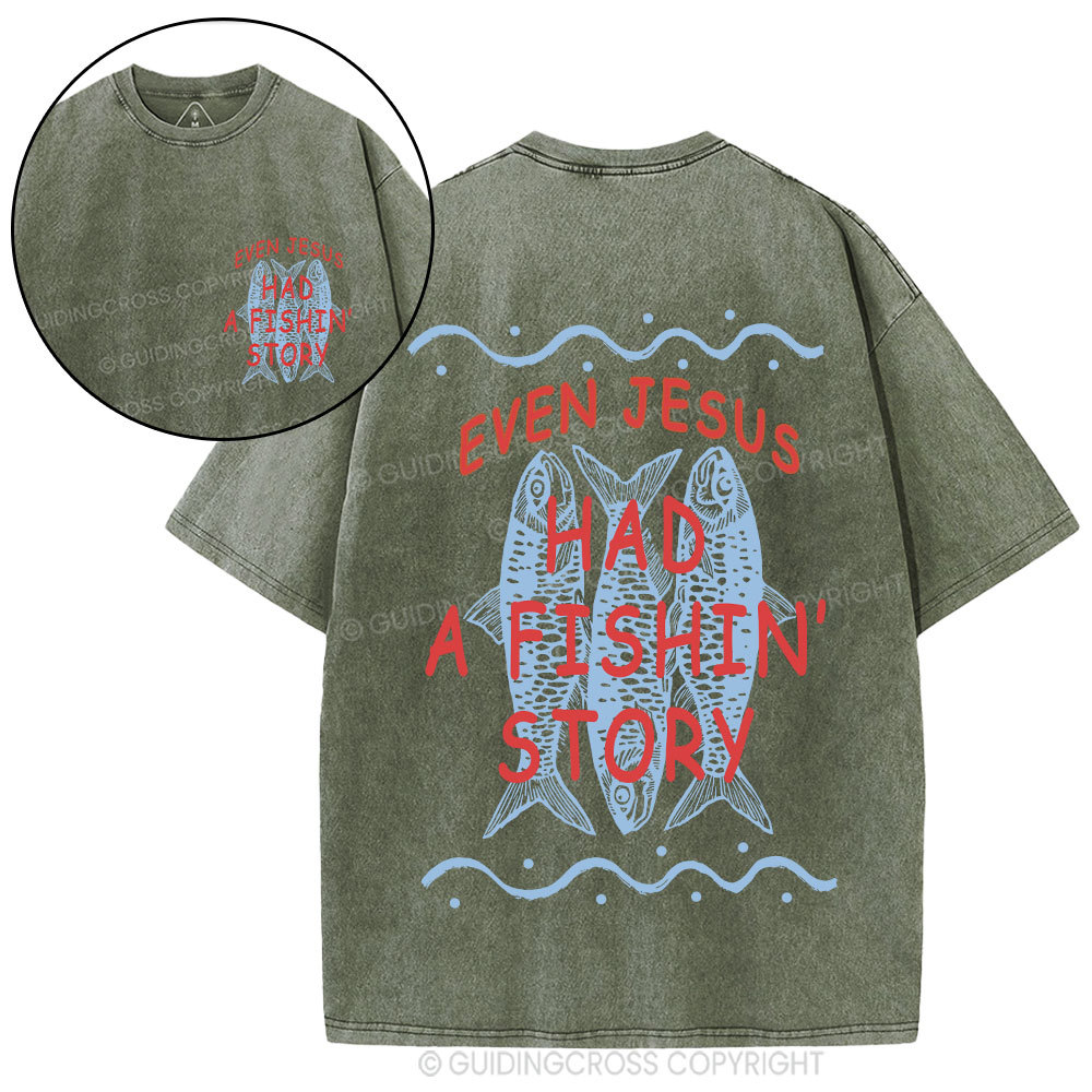A Fishman Story Christian Washed T-Shirt