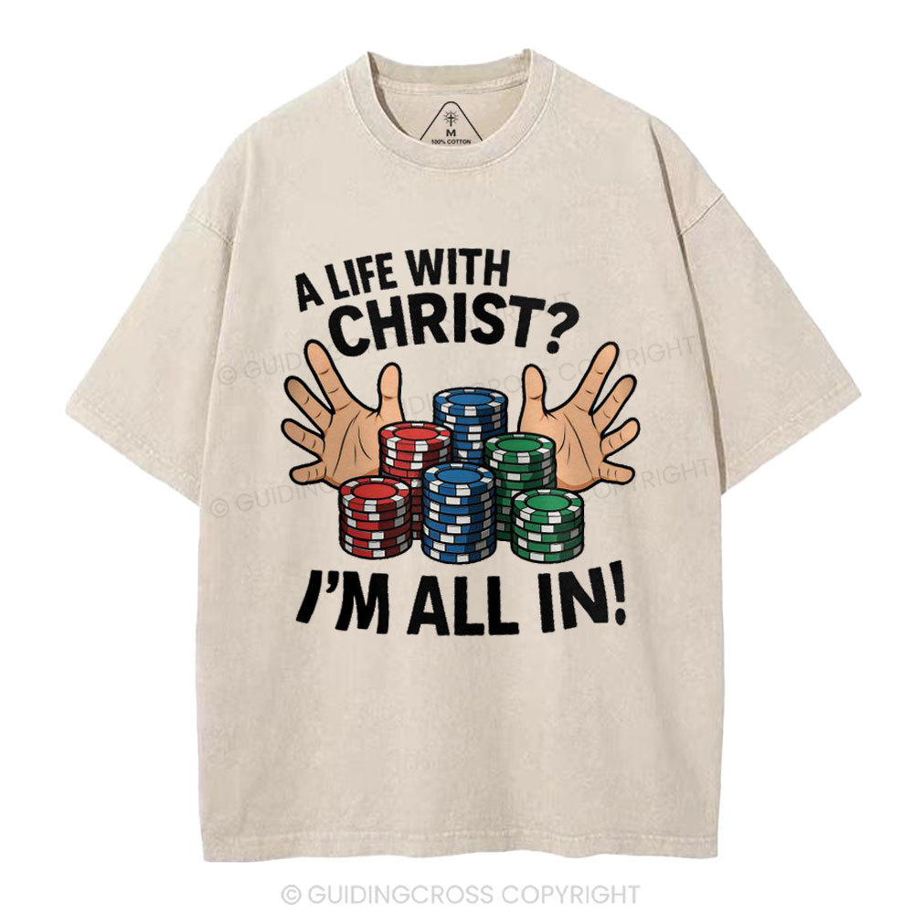 A Life With Christ Christian Washed T-Shirt