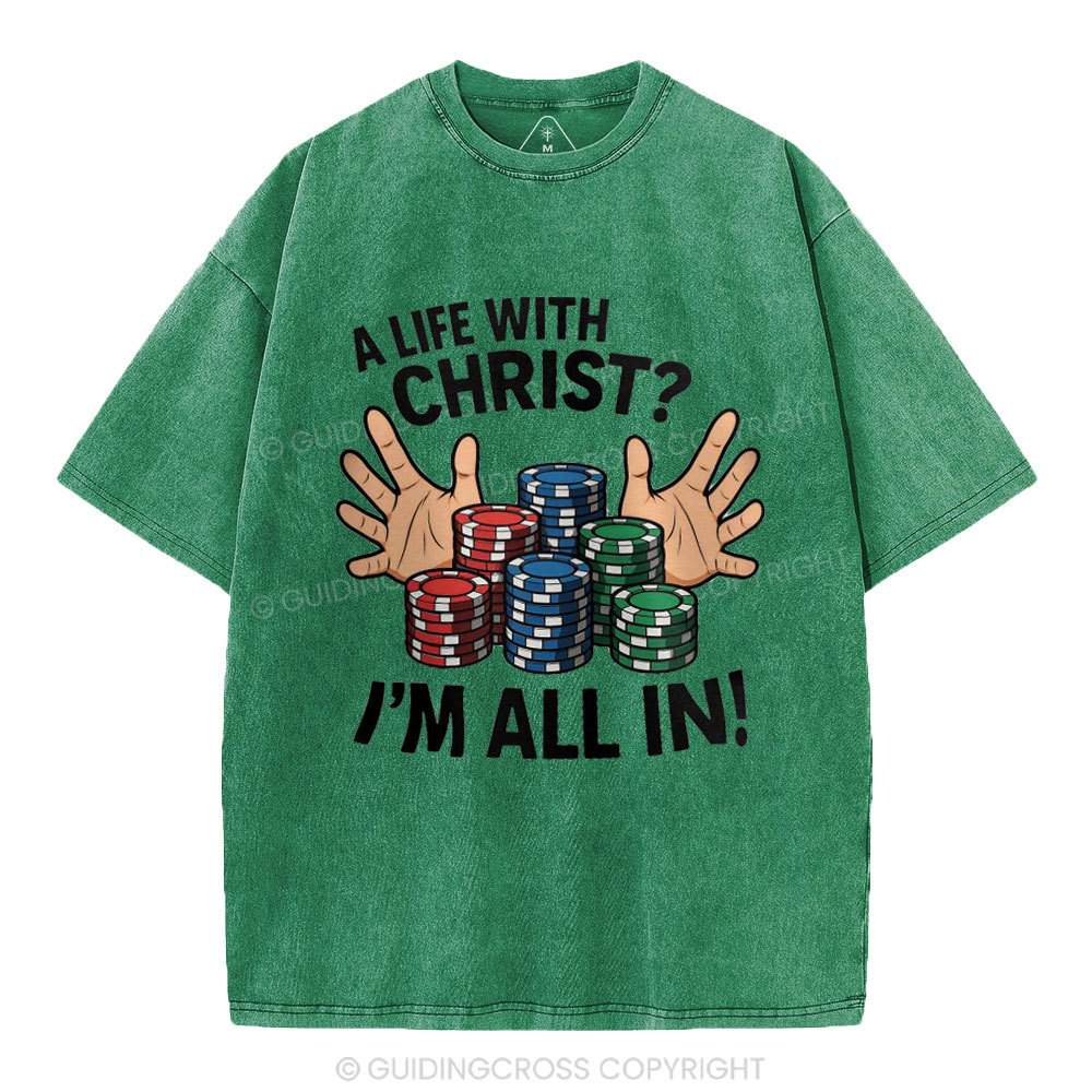 A Life With Christ Christian Washed T-Shirt