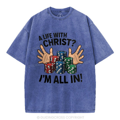 A Life With Christ Christian Washed T-Shirt