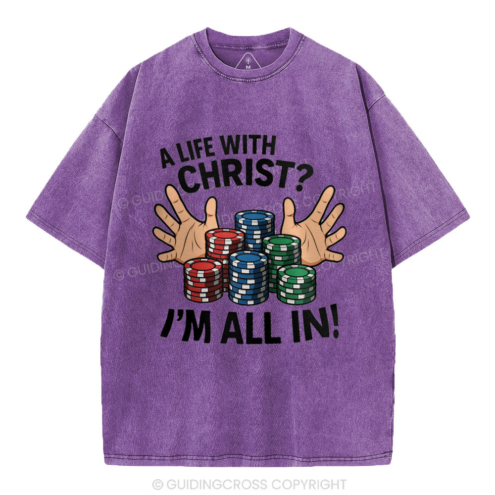 A Life With Christ Christian Washed T-Shirt