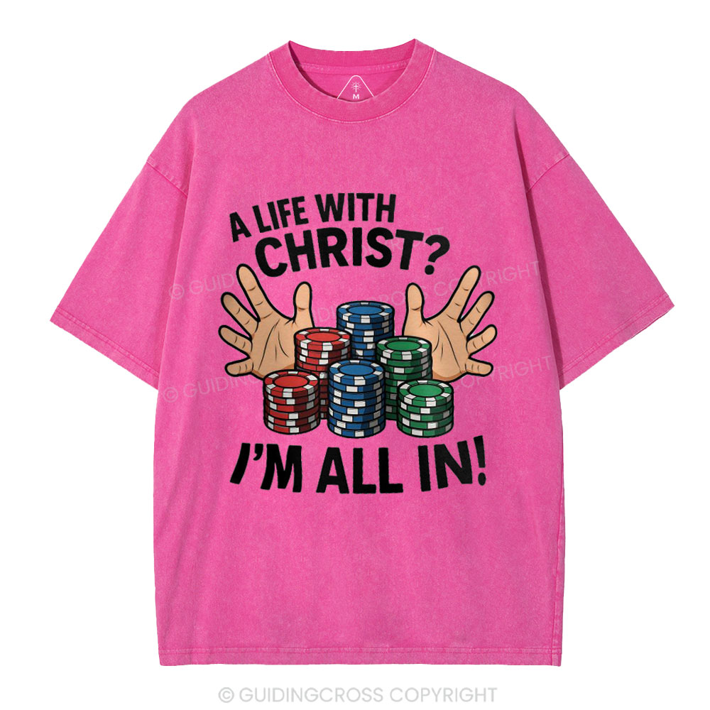 A Life With Christ Christian Washed T-Shirt