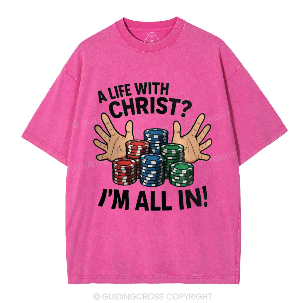 A Life With Christ Christian Washed T-Shirt