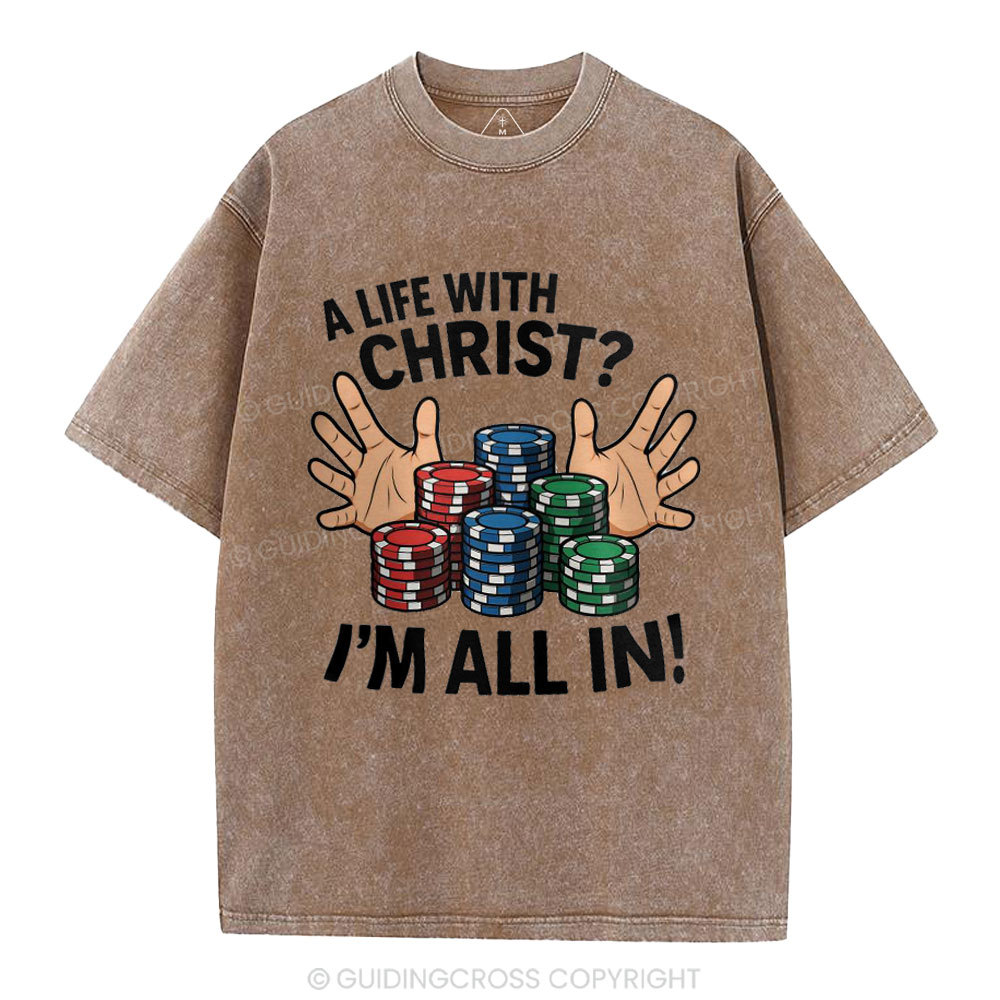 A Life With Christ Christian Washed T-Shirt