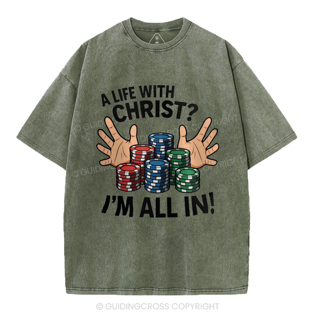 A Life With Christ Christian Washed T-Shirt