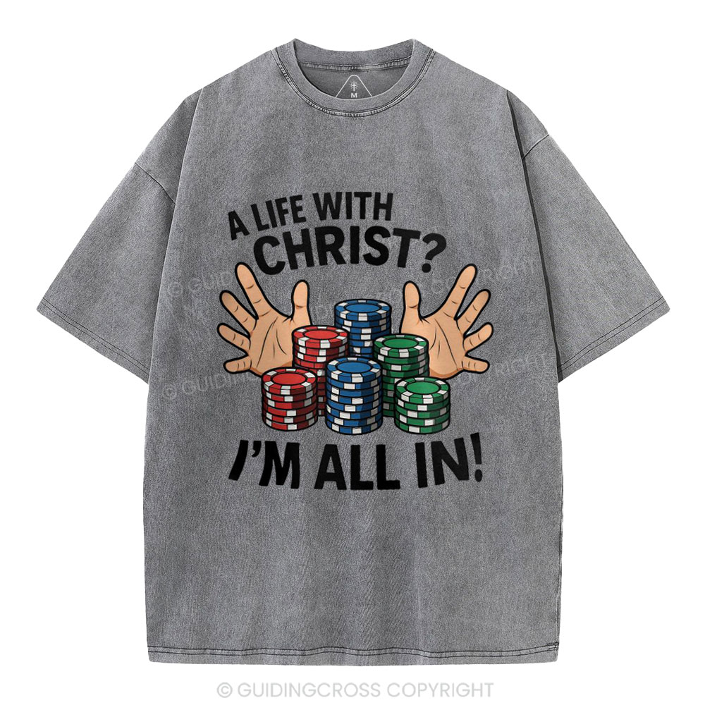 A Life With Christ Christian Washed T-Shirt