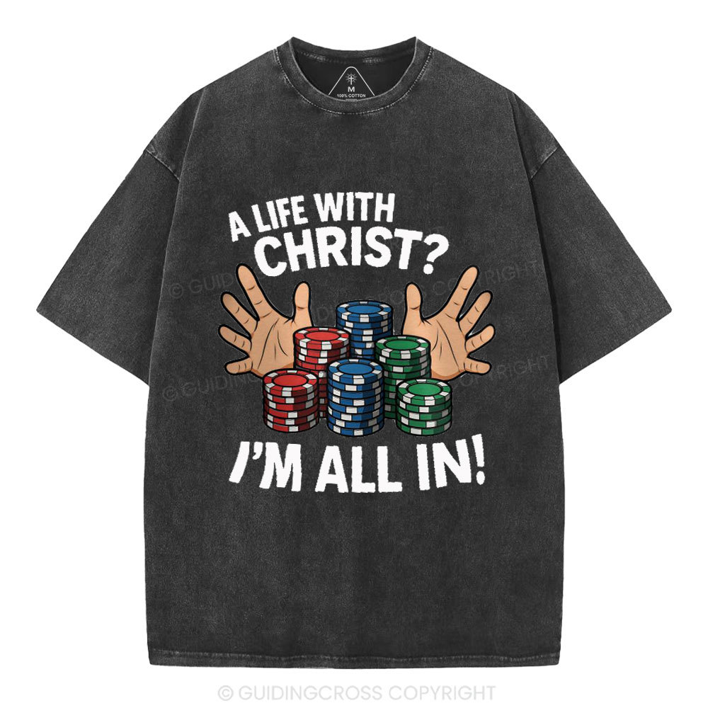 A Life With Christ Christian Washed T-Shirt