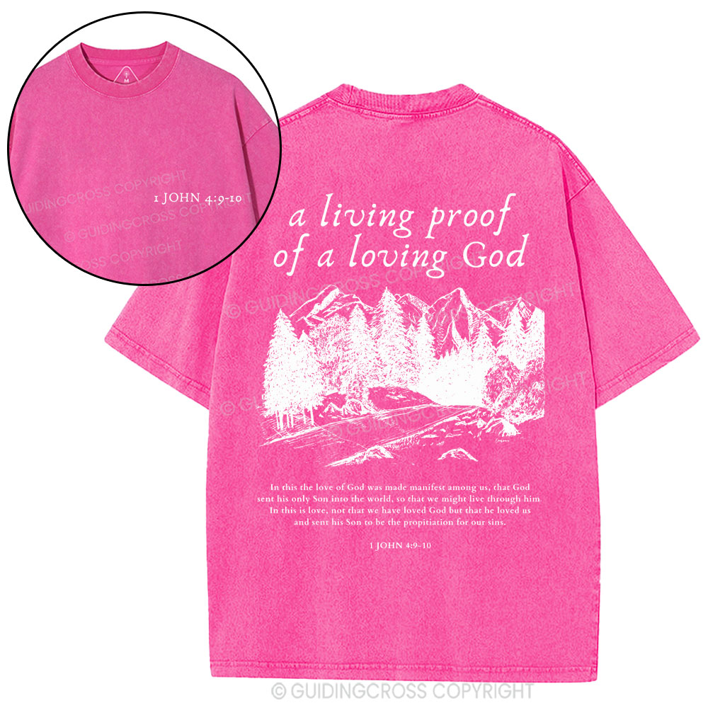 A Living Proof Of A Loving God Christian Washed T-Shirt