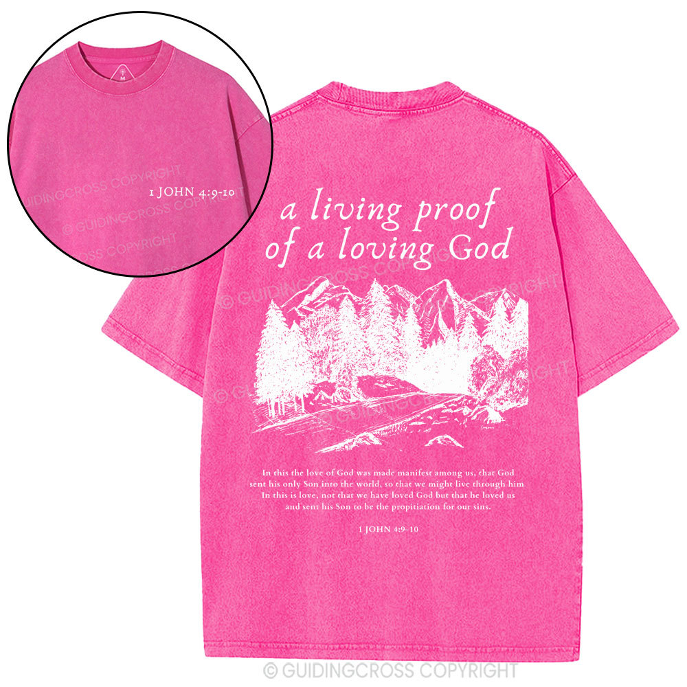 A Living Proof Of A Loving God Christian Washed T-Shirt