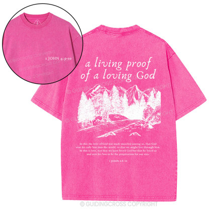 A Living Proof Of A Loving God Christian Washed T-Shirt
