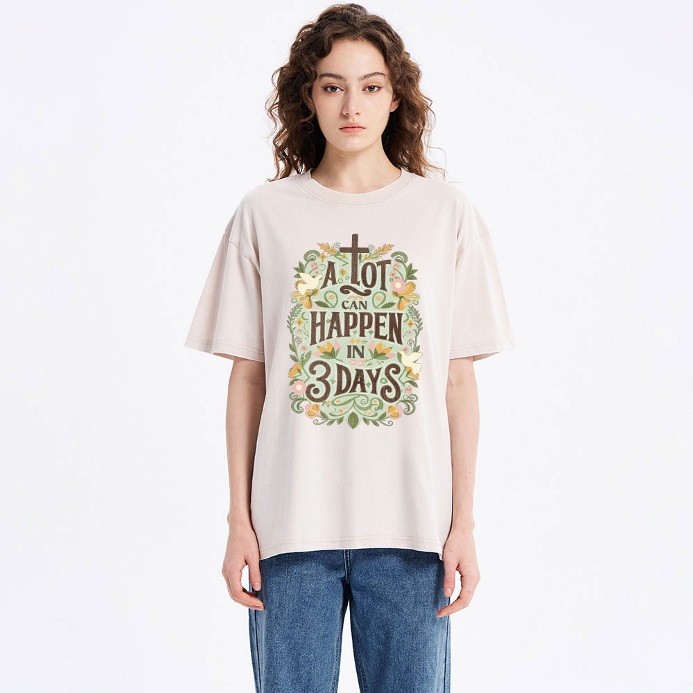 A Lot Can Happy Christian Washed T-Shirt
