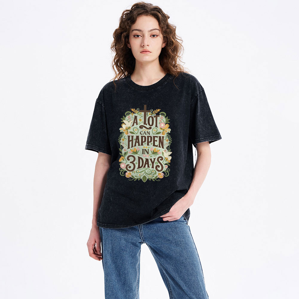 A Lot Can Happy Christian Washed T-Shirt