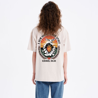A New Heart A New Spirit Christian Washed T-Shirt
