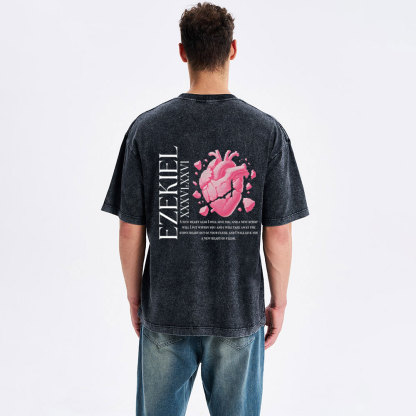 A New Heart Also I Will Give You Christian Washed T-Shirt