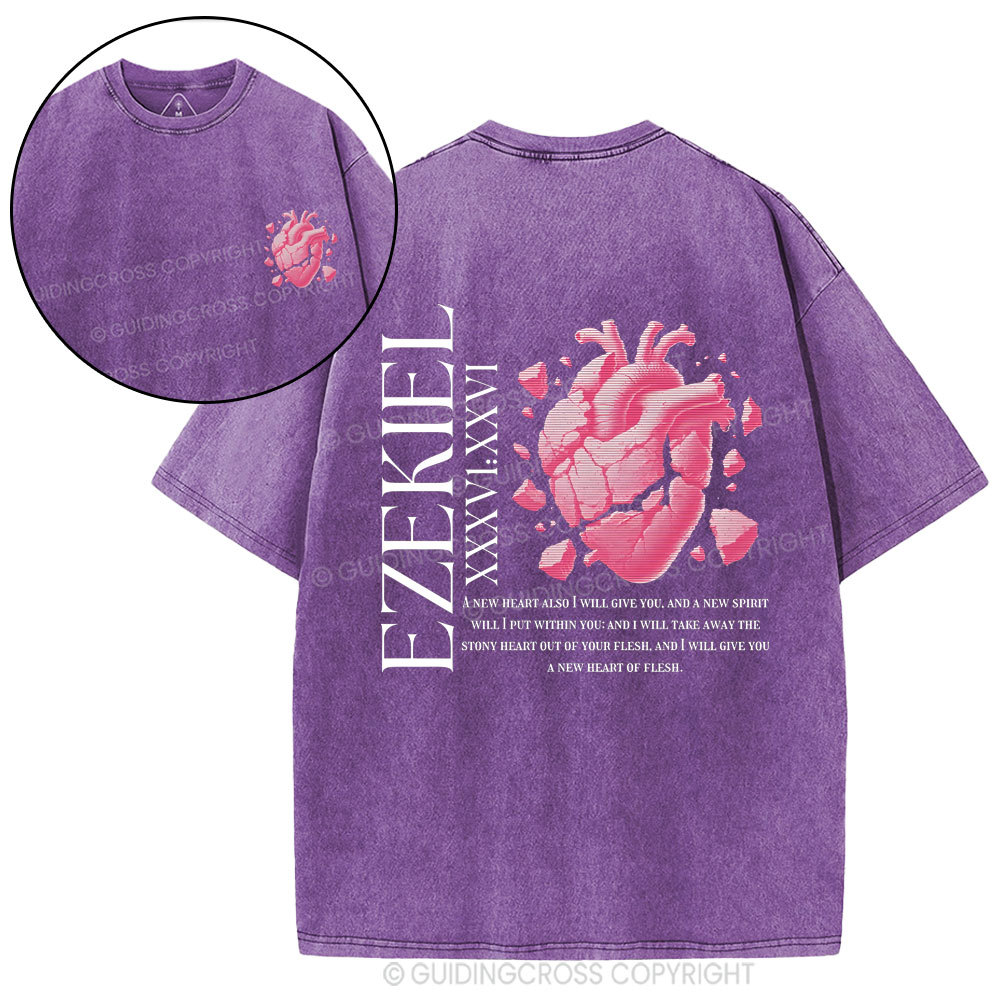 A New Heart Also I Will Give You Christian Washed T-Shirt