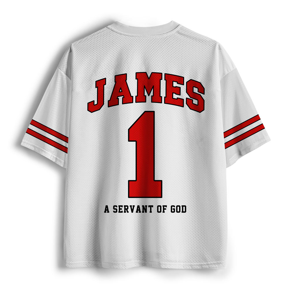 A Servant Of God Christian White Mesh Jersey