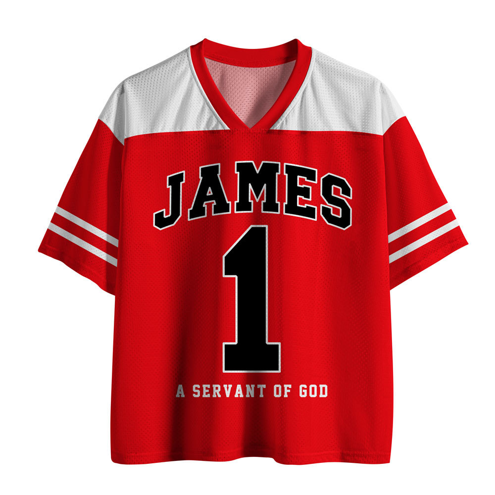 A Servant Of God Christian Red Mesh Jersey