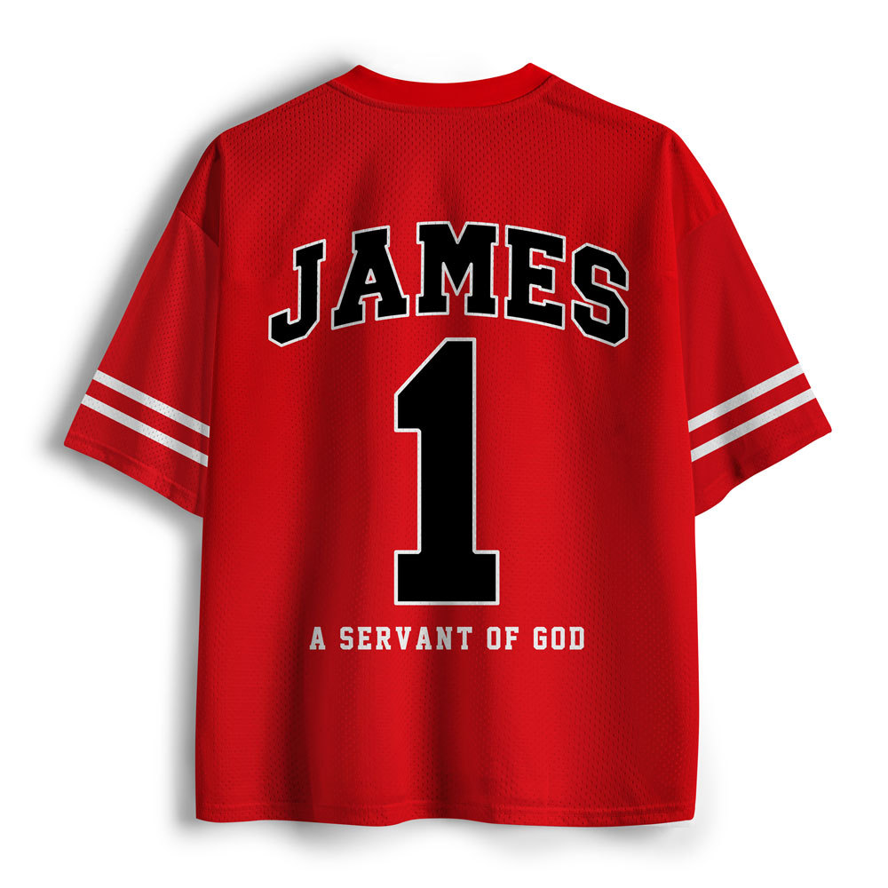 A Servant Of God Christian Red Mesh Jersey