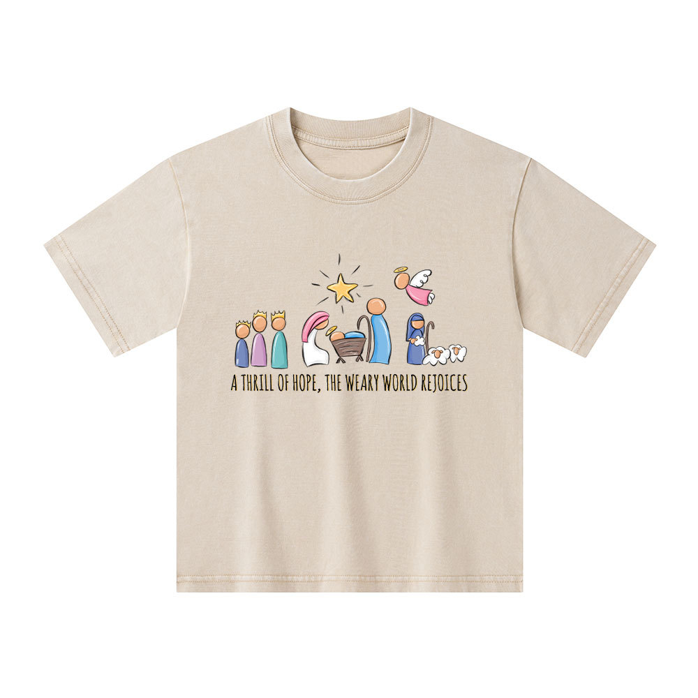 A Thrill Of Hope Christian Kid Washed T-Shirt