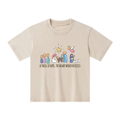 A Thrill Of Hope Christian Kid Washed T-Shirt