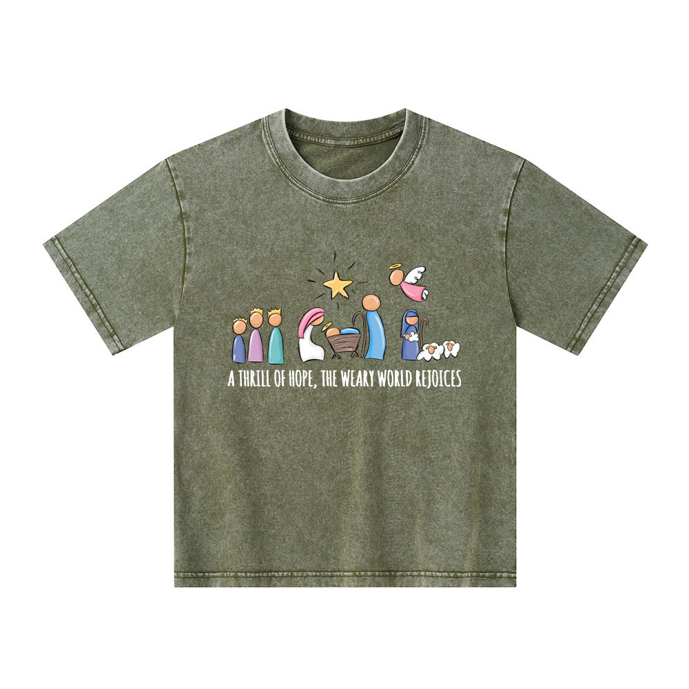 A Thrill Of Hope Christian Kid Washed T-Shirt