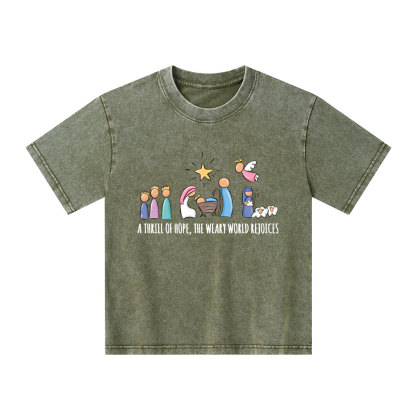 A Thrill Of Hope Christian Kid Washed T-Shirt