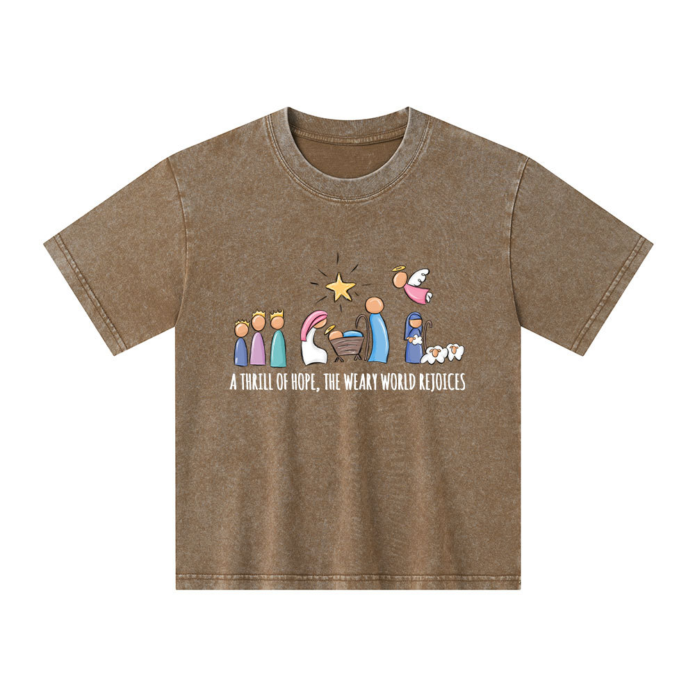 A Thrill Of Hope Christian Kid Washed T-Shirt