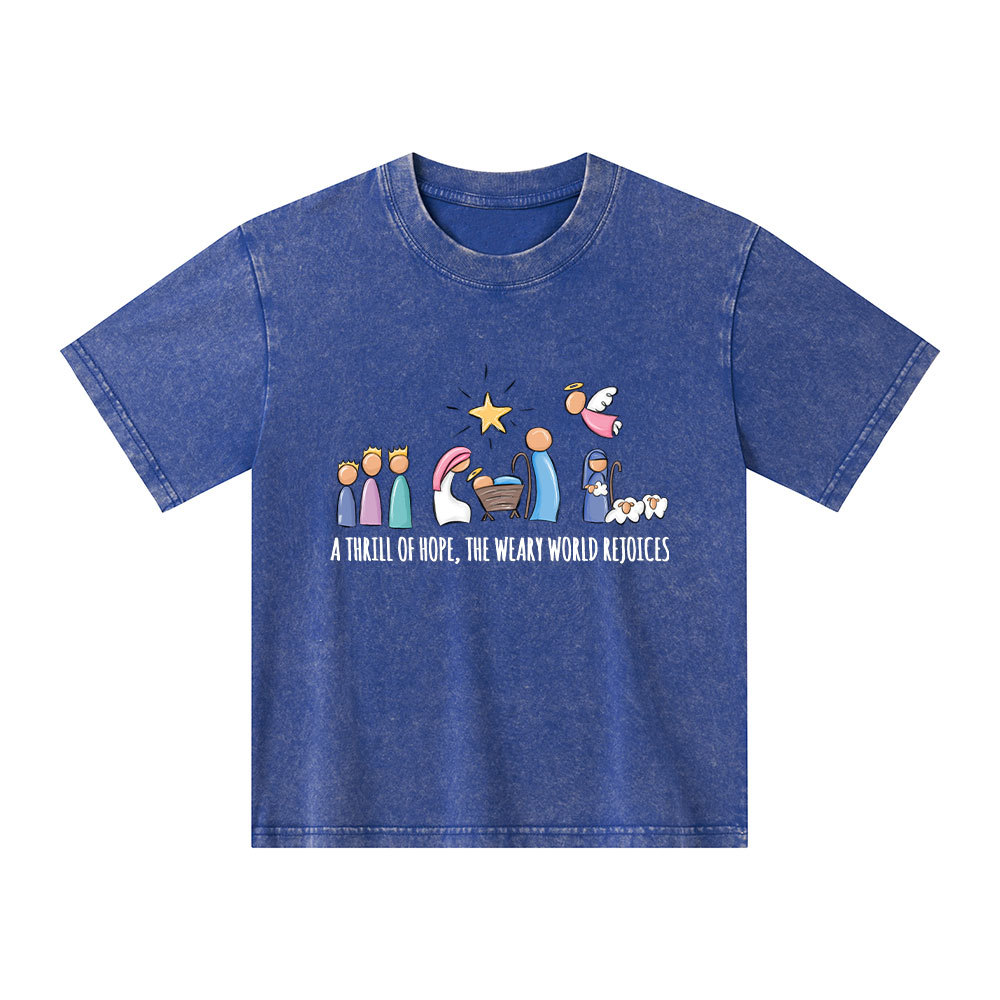 A Thrill Of Hope Christian Kid Washed T-Shirt
