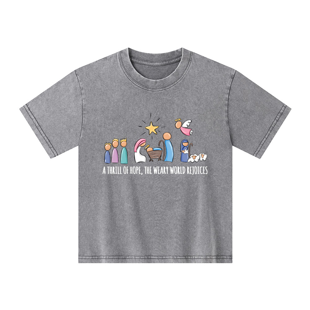 A Thrill Of Hope Christian Kid Washed T-Shirt